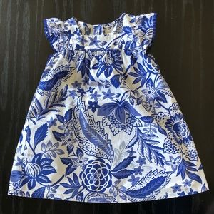 Blue & White Floral A Line Dress 3T
